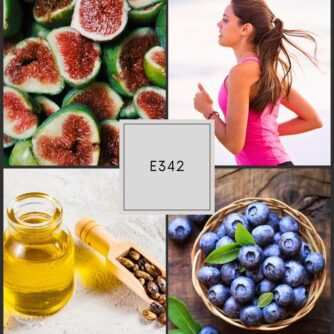 Flute 360 podcast episode 342 cover collage with figs, blueberries, castor oil, and a woman running—representing holistic living, energy, and health for musicians.